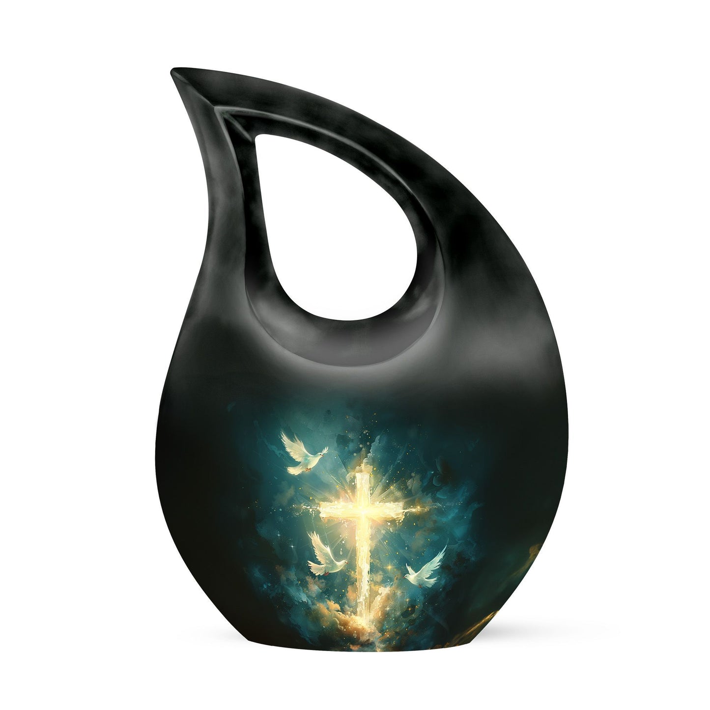 Personalized 10-inch Cross Drop Design cross urn, 