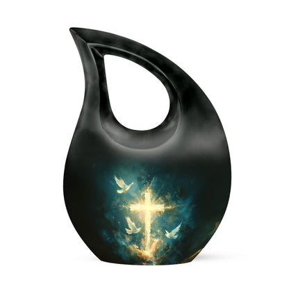 Personalized 10-inch Cross Drop Design cross urn, 