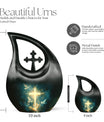 Personalized 10-inch Cross Drop Design cross urn, 