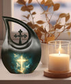 Personalized 10-inch Cross Drop Design cross urn, 