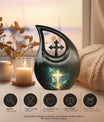 Personalized 10-inch Cross Drop Design cross urn, 