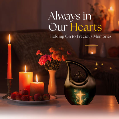 Personalized 10-inch Cross Drop Design cross urn, 