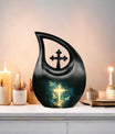 Personalized 10-inch Cross Drop Design cross urn, 