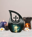 Personalized 10-inch Cross Drop Design cross urn, 