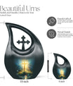 10-inch Cross Drop Garden Urn, aluminium memorial urn 