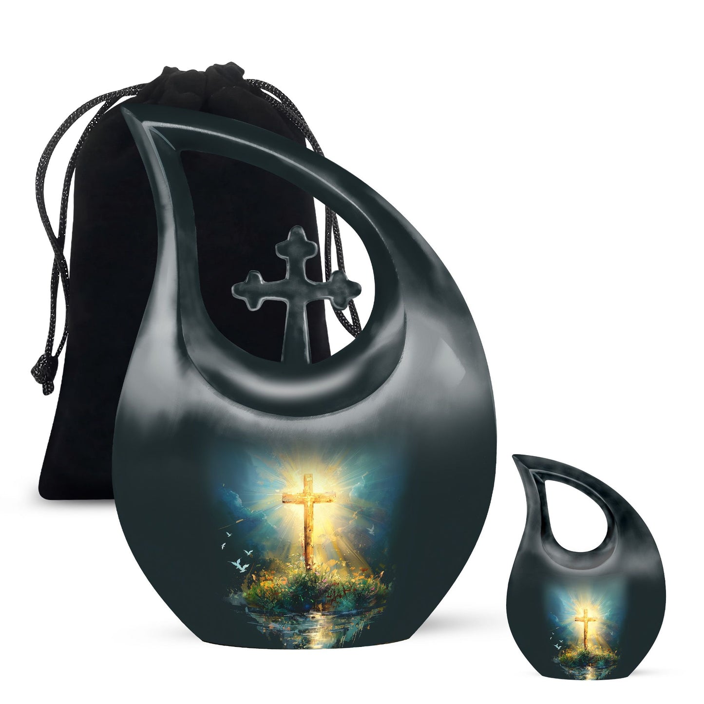 Personalized Religious Cremation Urn for Human Ashes - 10-inch, 200 cu in - Yatskia