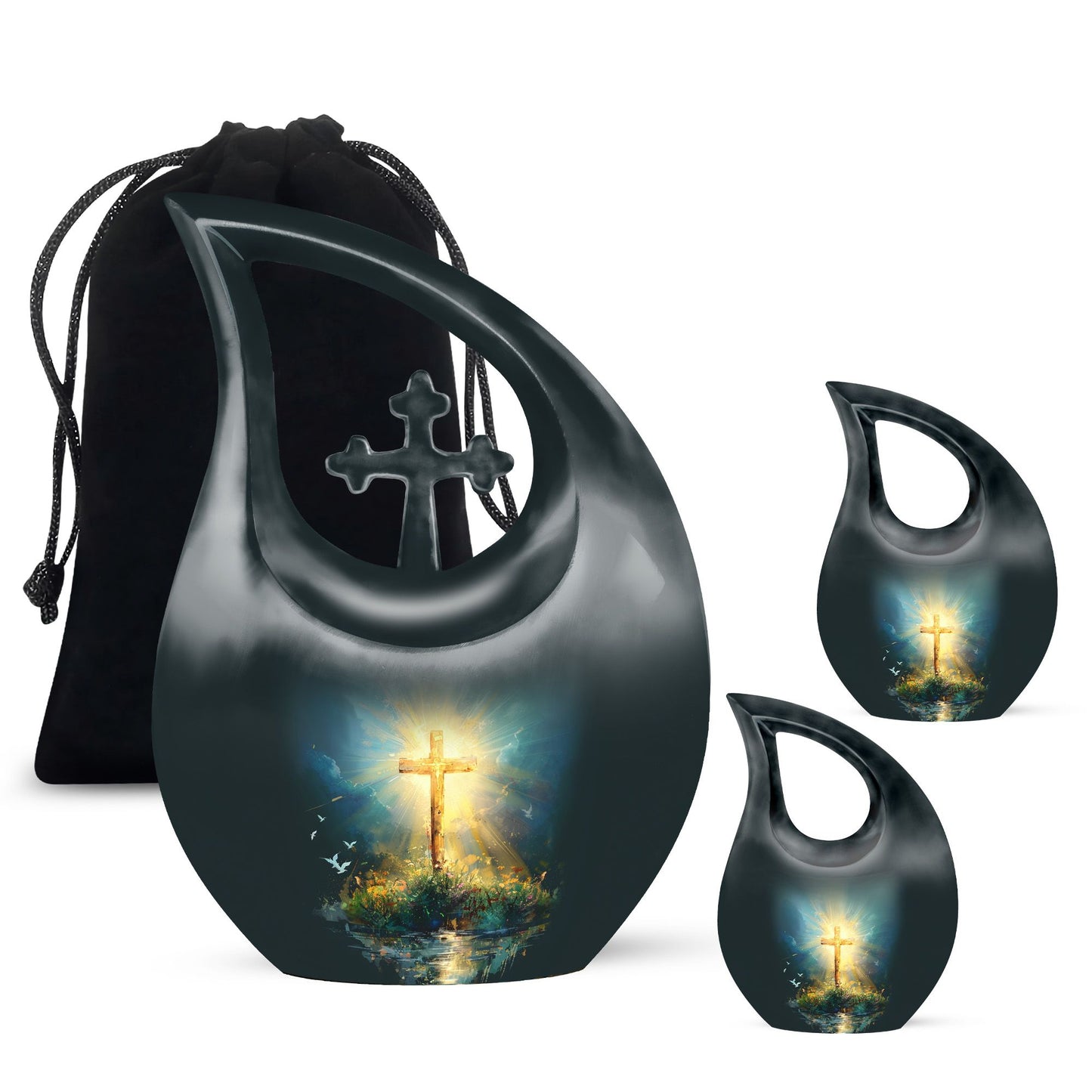 Personalized Religious Cremation Urn for Human Ashes - 10-inch, 200 cu in - Yatskia