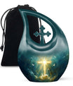 10-inch Cross Drop design Large Aluminum Burial Urn