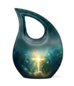 10-inch Cross Drop design Large Aluminum Burial Urn