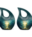 10-inch Cross Drop design Large Aluminum Burial Urn