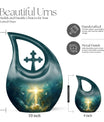 10-inch Cross Drop design Large Aluminum Burial Urn