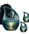 10-inch Cross Drop design Large Aluminum Burial Urn