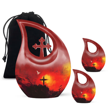 10 inch large Urn with 2 Keepsake 3 Inch Urns