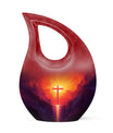 Affordable 10-inch Cross Drop Cremation Urn crafted from Aluminum