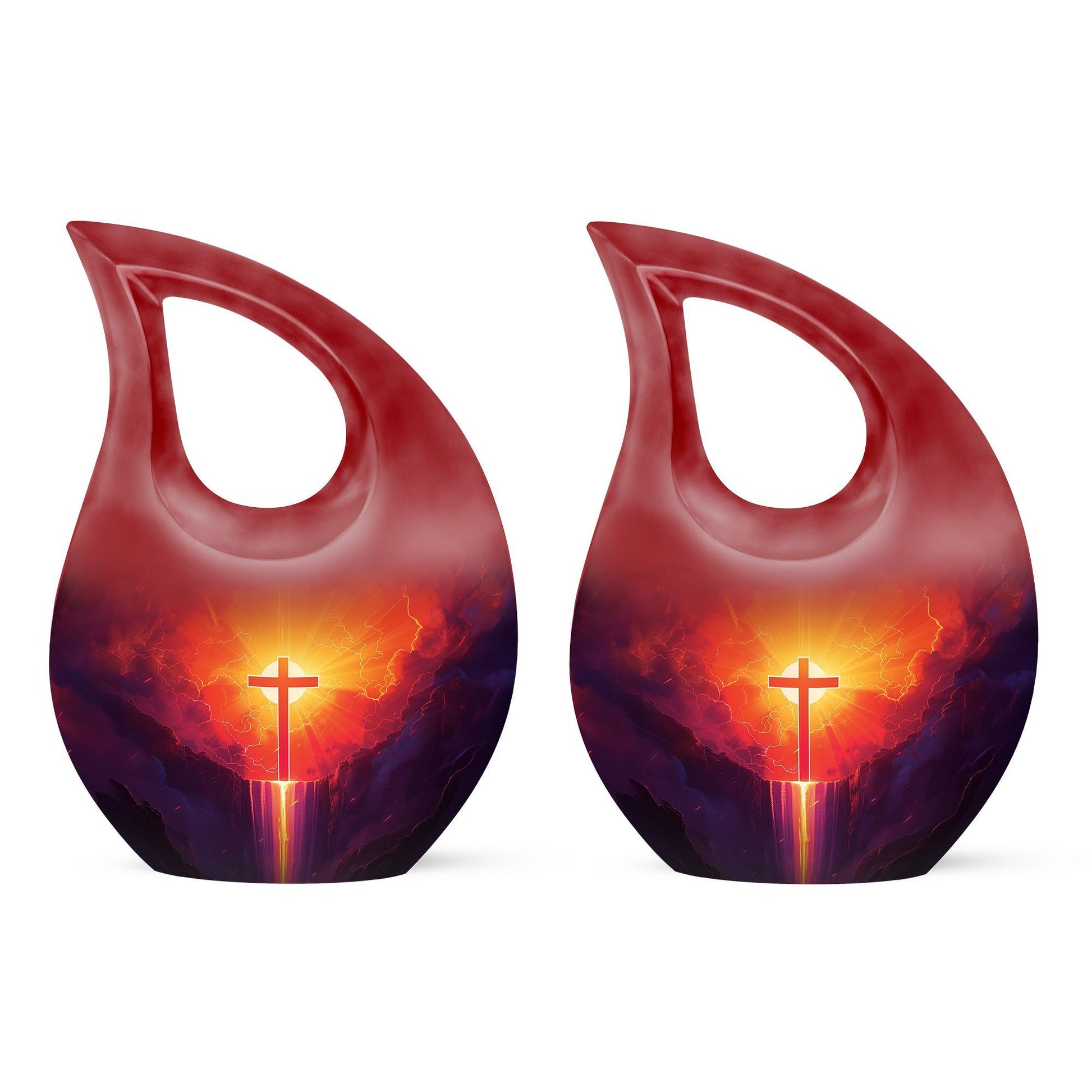 Affordable 10-inch Cross Drop Cremation Urn crafted from Aluminum