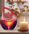 Affordable 10-inch Cross Drop Cremation Urn crafted from Aluminum
