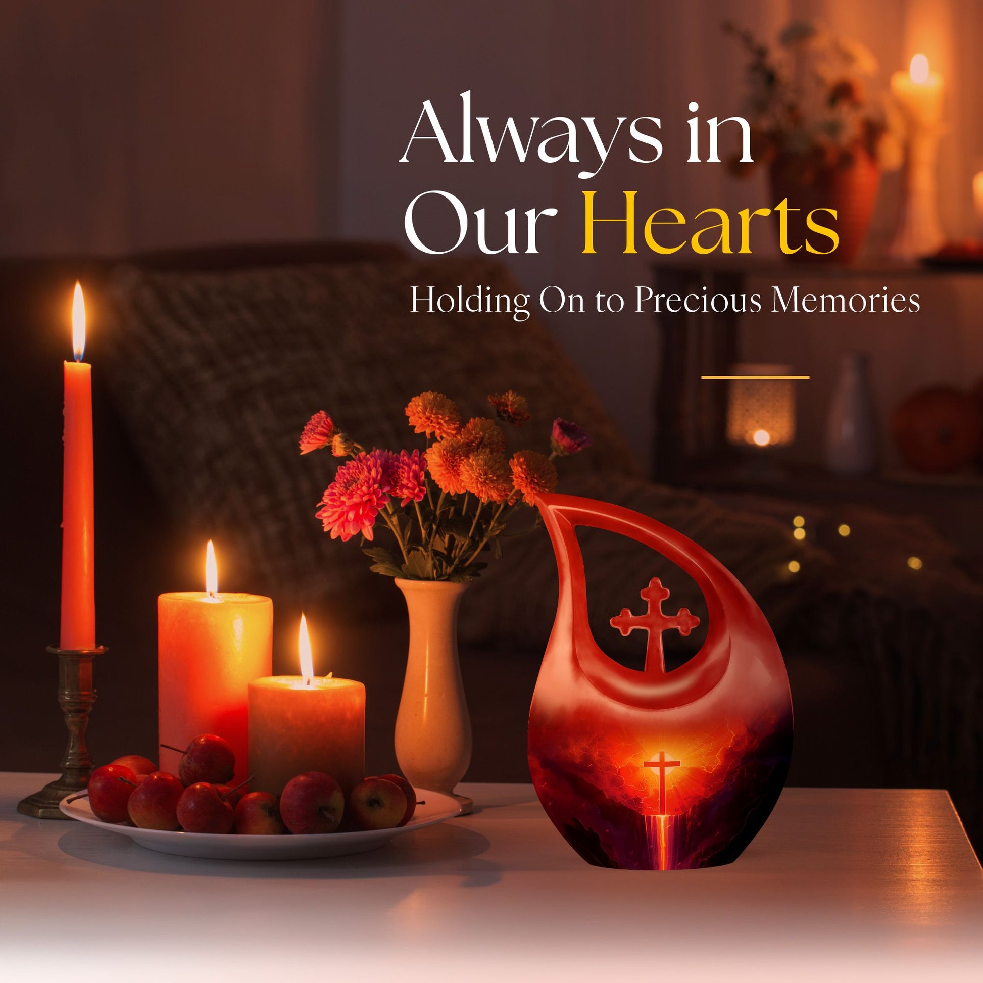 Affordable 10-inch Cross Drop Cremation Urn crafted from Aluminum