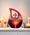 Affordable 10-inch Cross Drop Cremation Urn crafted from Aluminum