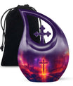 Cross Drop Design, 10 Inch Aluminium Affordable Funeral Urn