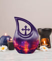 10-inch cross drop design urn 