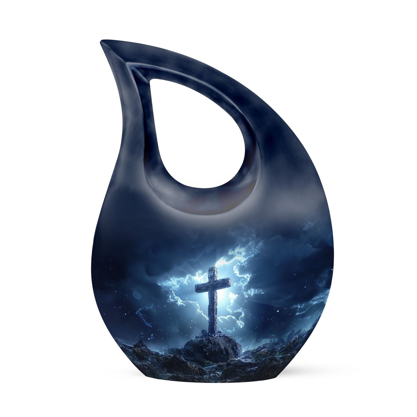 10 Inch Cross Drop Design Aluminium Cross Urn