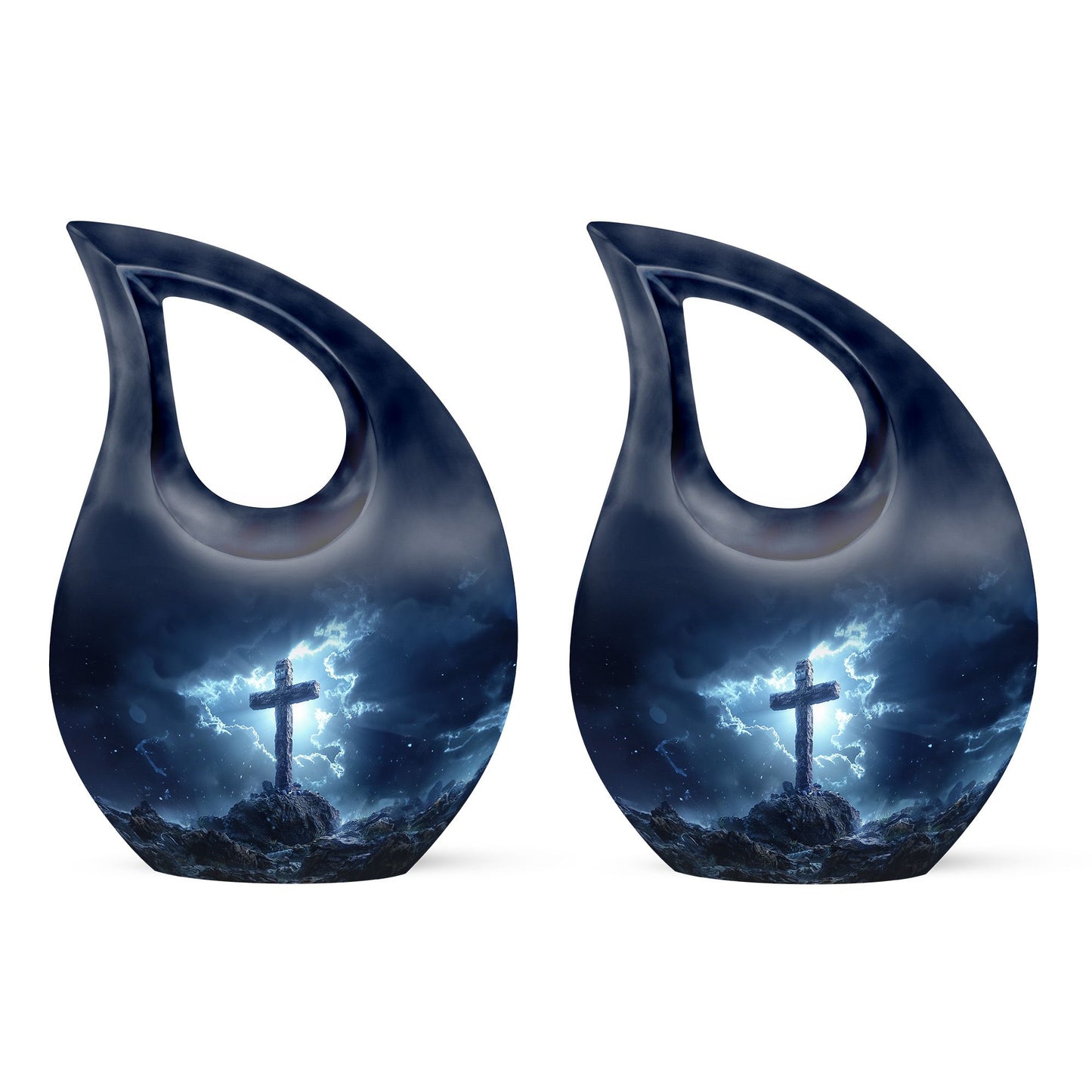 10 Inch Cross Drop Design Aluminium Cross Urn