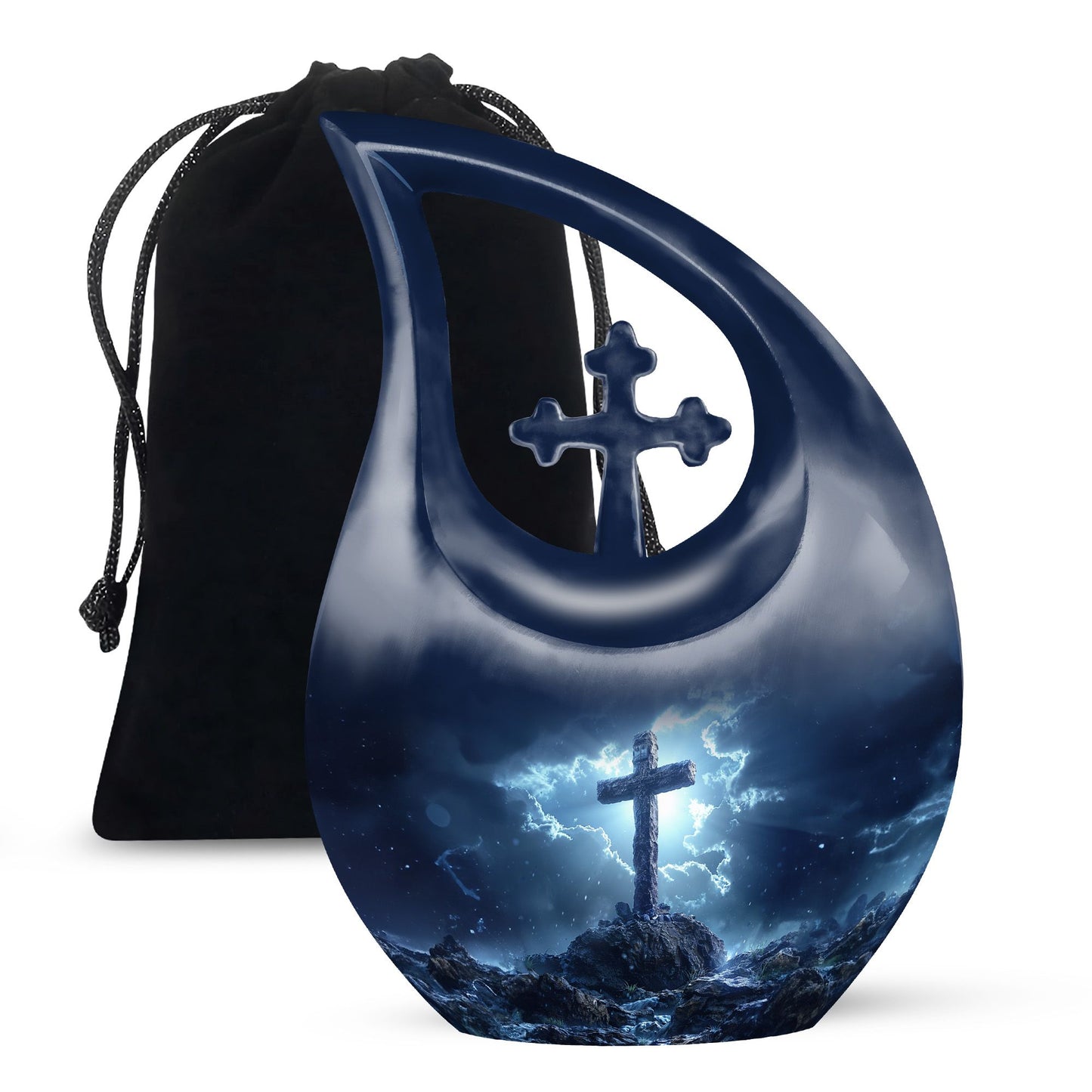 Personalized Religious Cremation Urn for Human Ashes - 10-inch, 200 cu in - Yatskia
