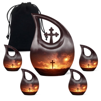 Affordable 10-inch Cross Drop memorial urn 