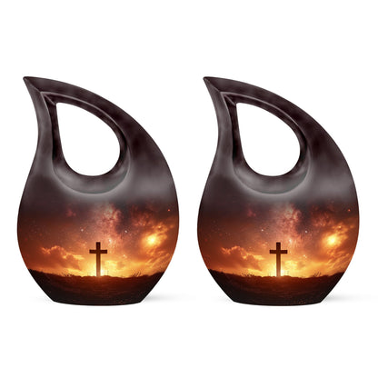 Affordable 10-inch Cross Drop memorial urn 
