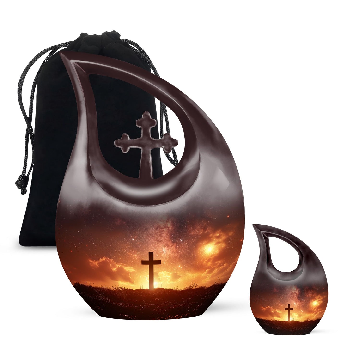 Personalized Religious Cremation Urn for Human Ashes - 10-inch, 200 cu in - Yatskia