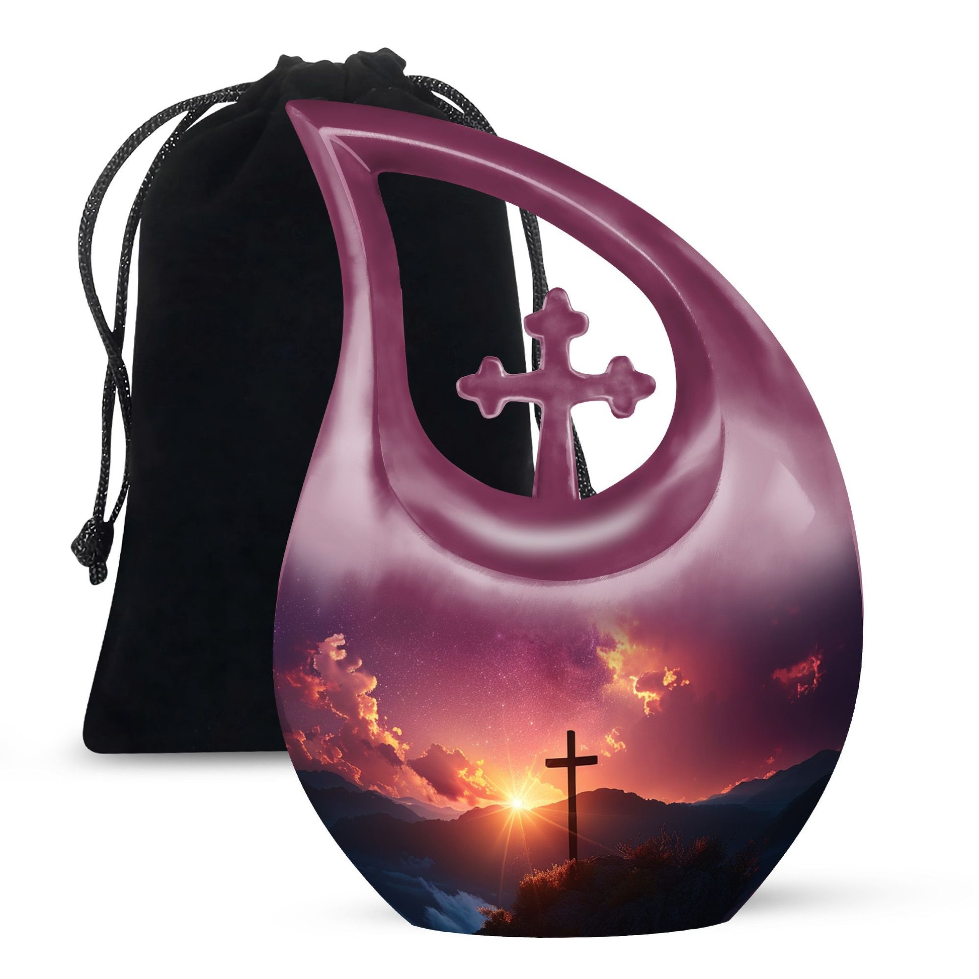 10-inch Cross Drop memorial urn,