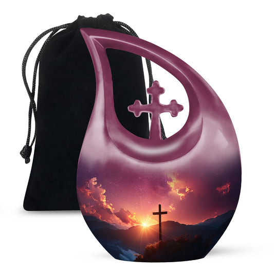 10-inch Cross Drop memorial urn,