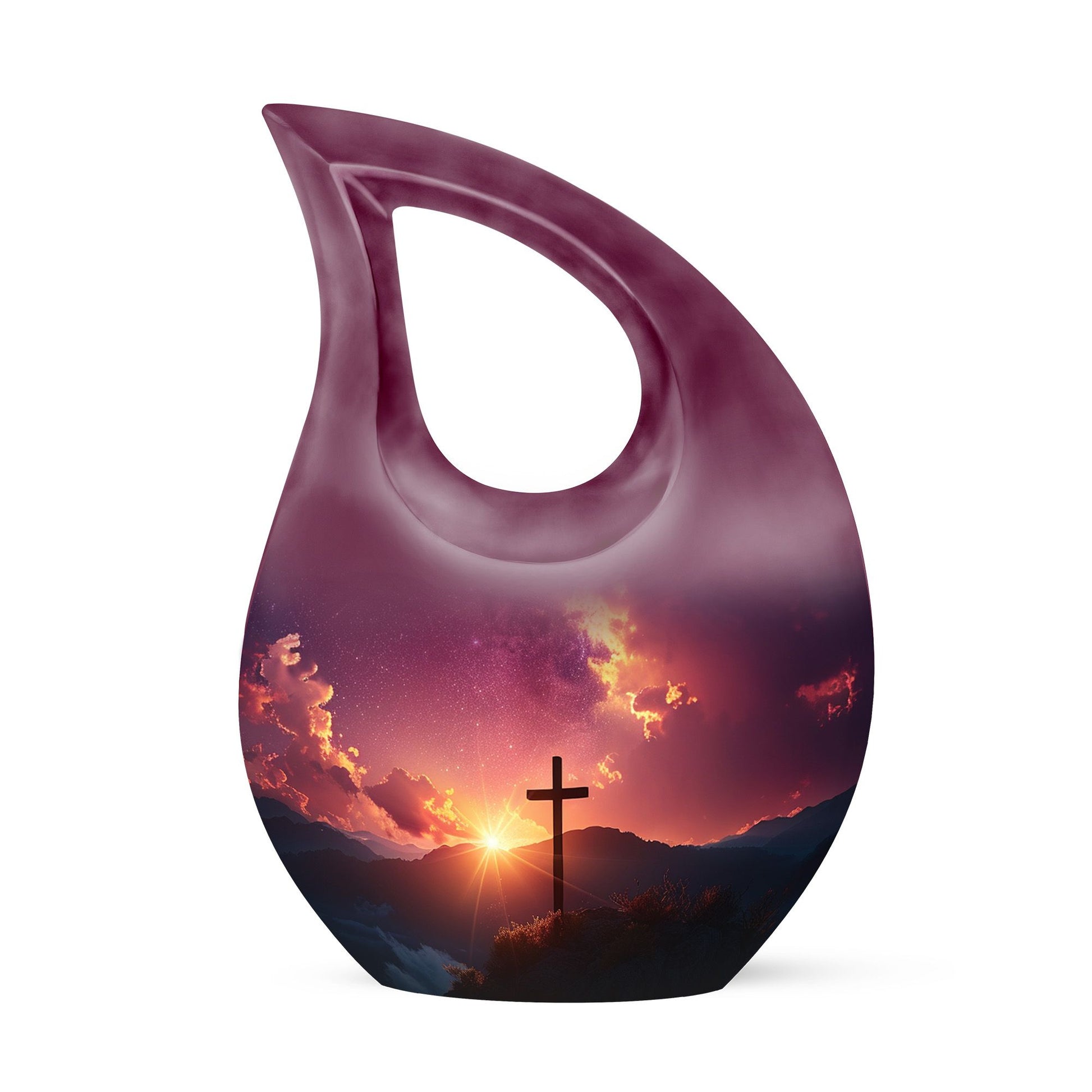 10-inch Cross Drop memorial urn,