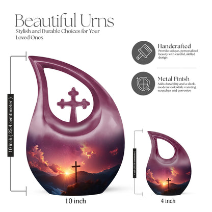 10-inch Cross Drop memorial urn,