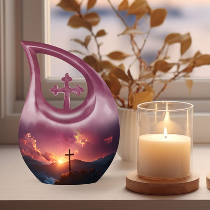 10-inch Cross Drop memorial urn,