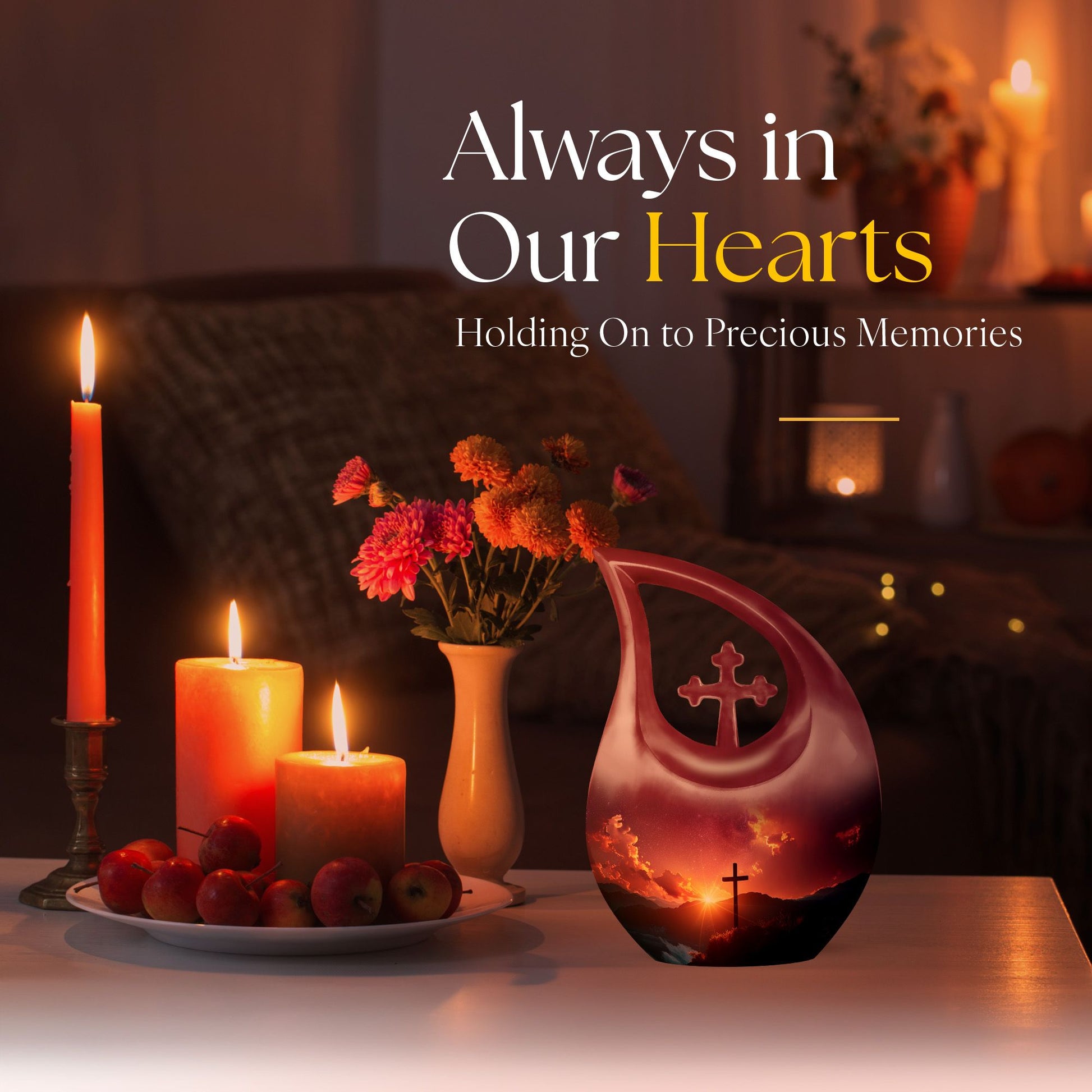 10-inch Cross Drop memorial urn,