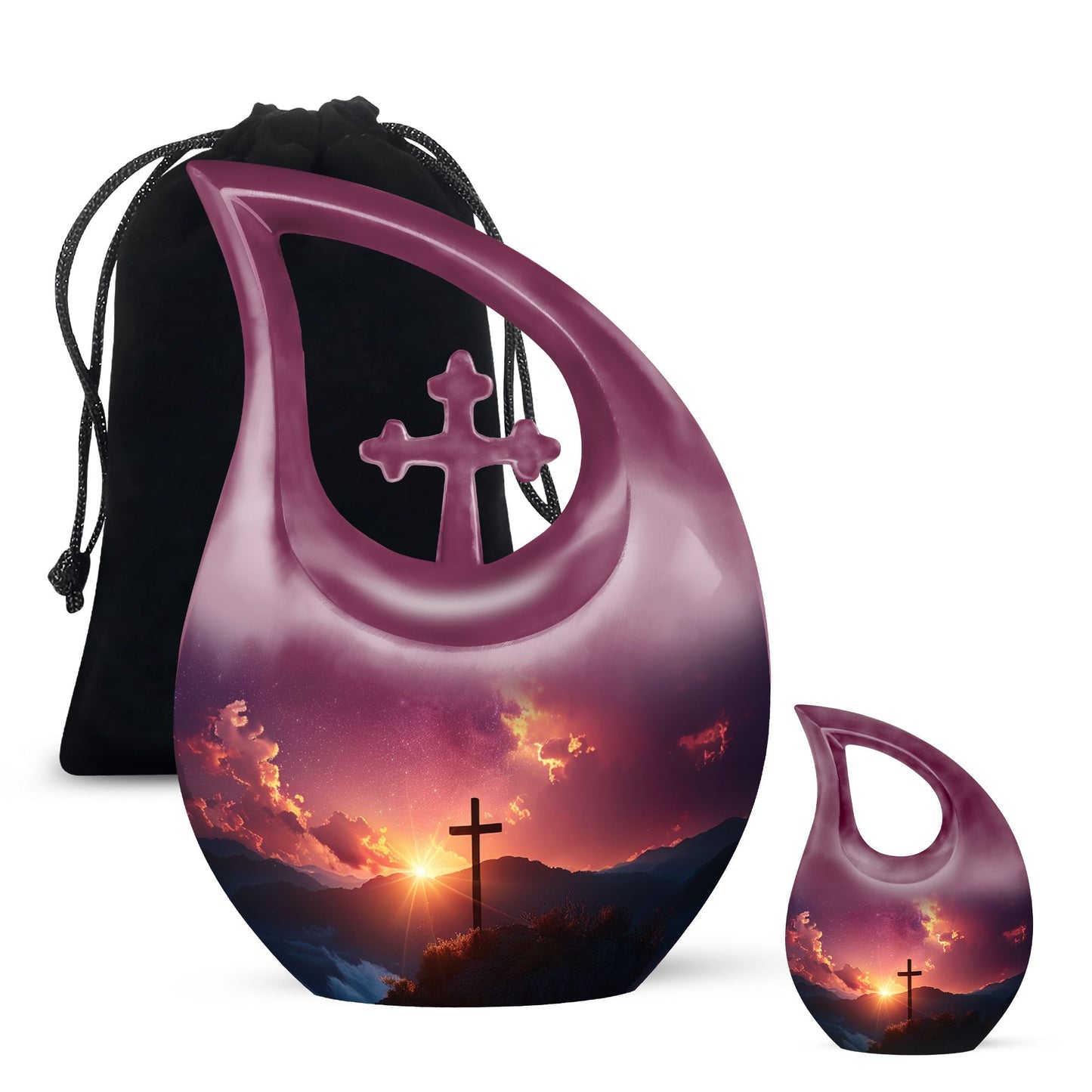 10-inch Cross Drop memorial urn,