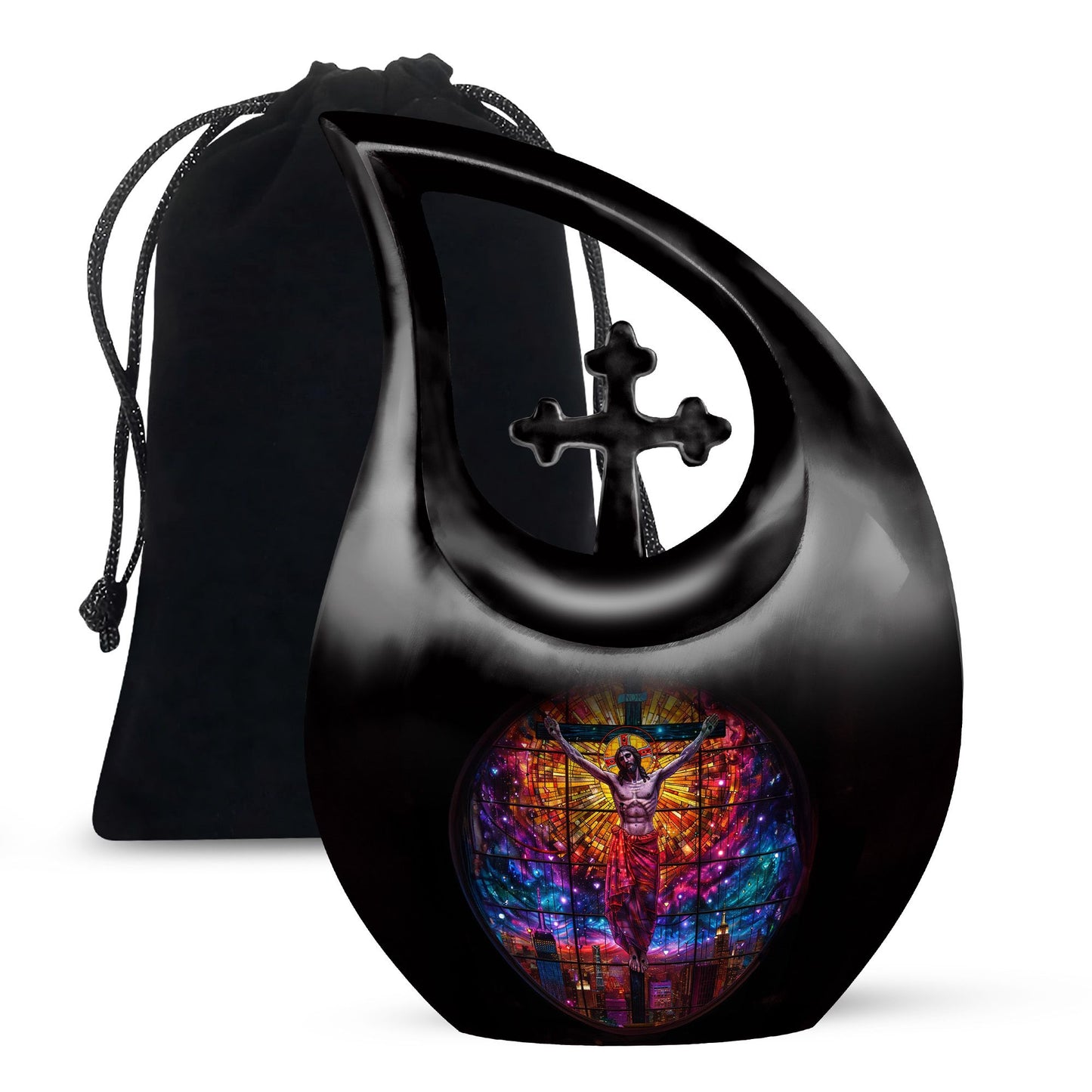 Personalized Religious Cremation Urn for Human Ashes - 10-inch, 200 cu in - Yatskia