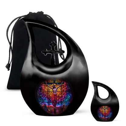 Personalized Religious Cremation Urn for Human Ashes - 10-inch, 200 cu in - Yatskia
