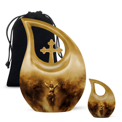 Personalized Religious Cremation Urn for Human Ashes - 10-inch, 200 cu in - Yatskia