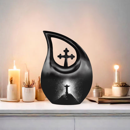 10-inch Aluminium Cross Drop Custom Urn 