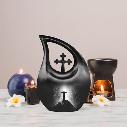 10-inch Aluminium Cross Drop Custom Urn 