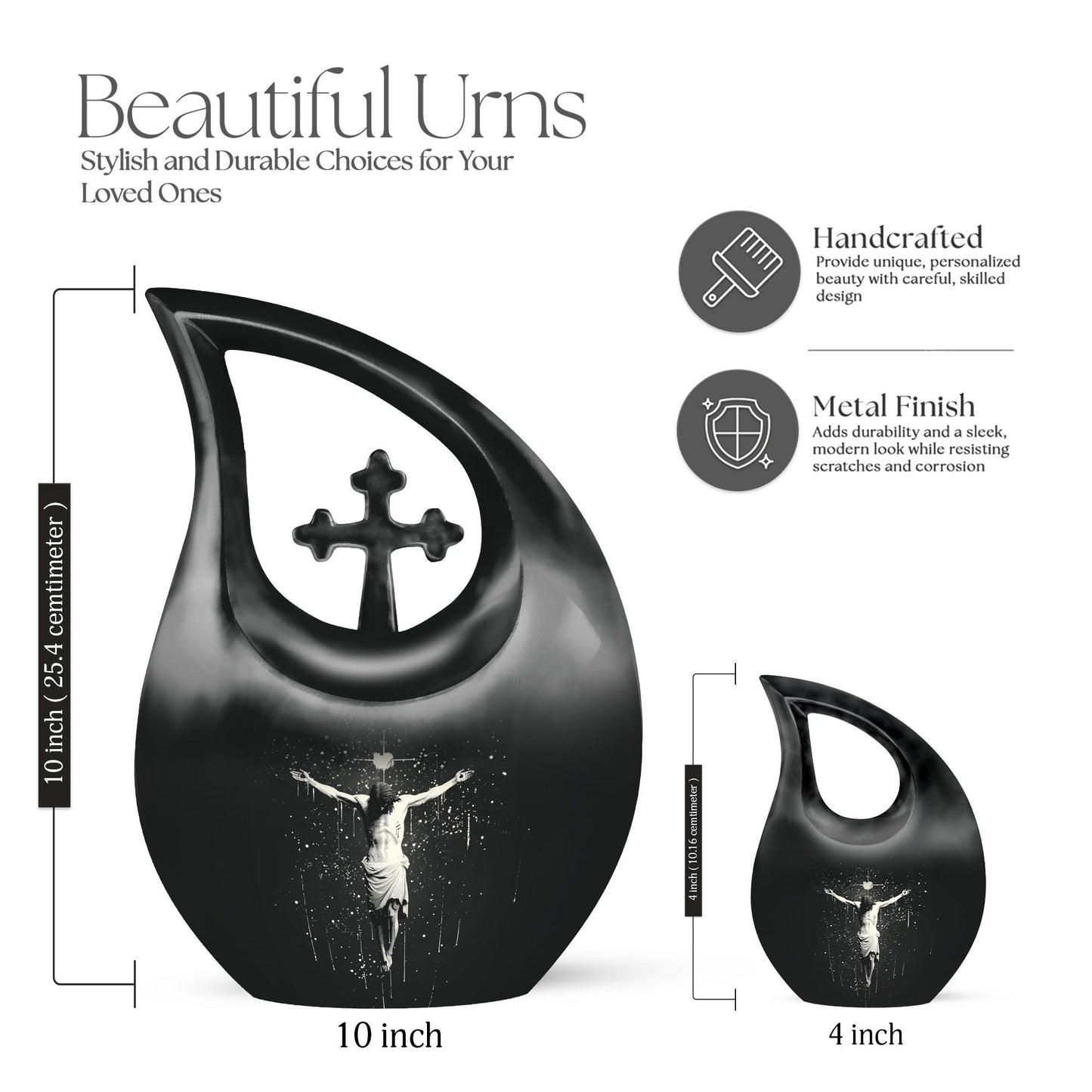 10-inch Cross Drop Mini Urn