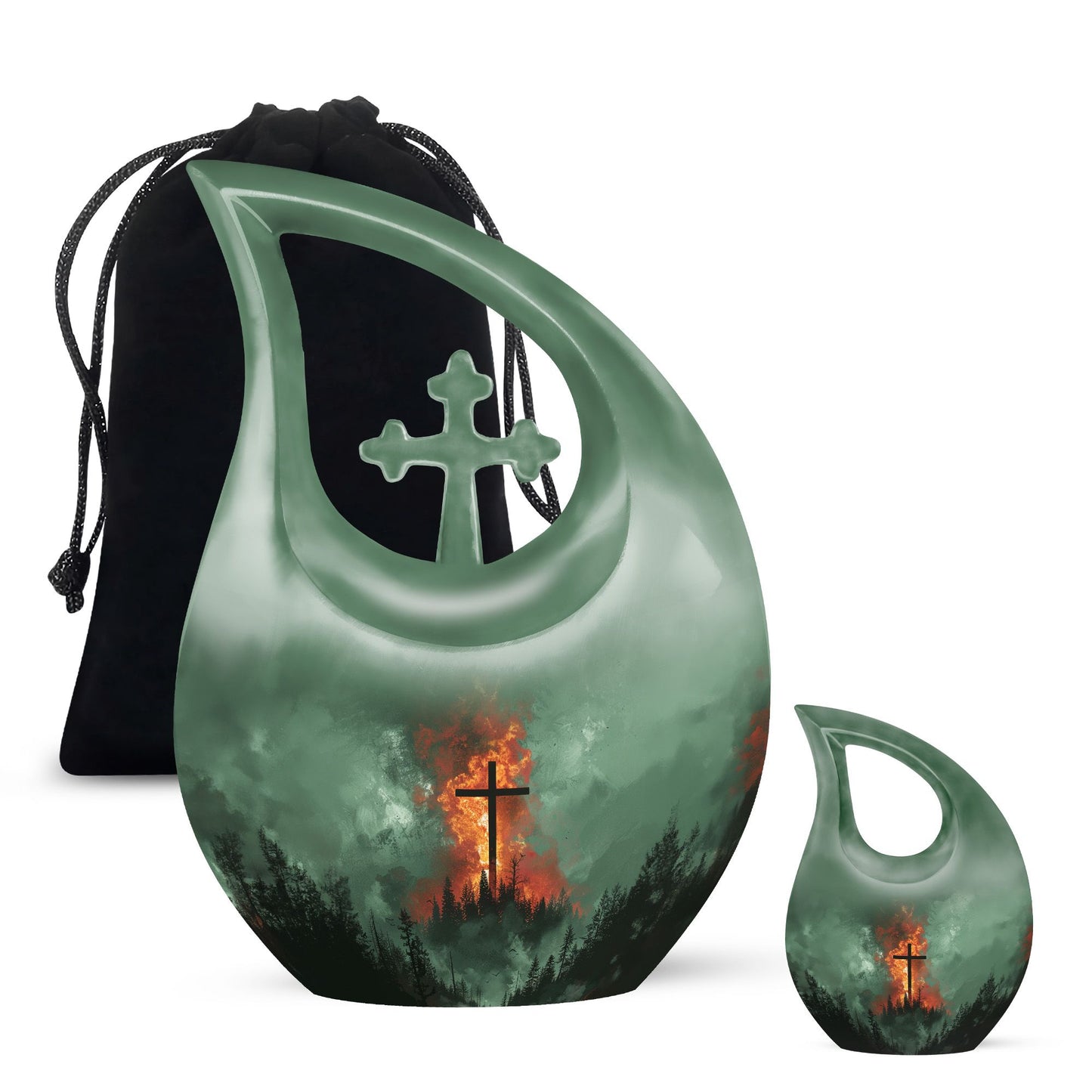 Personalized Religious Memorial Urn for Human Ashes - 10-inch, 200 cu in - Yatskia