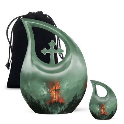 Personalized Religious Memorial Urn for Human Ashes - 10-inch, 200 cu in - Yatskia
