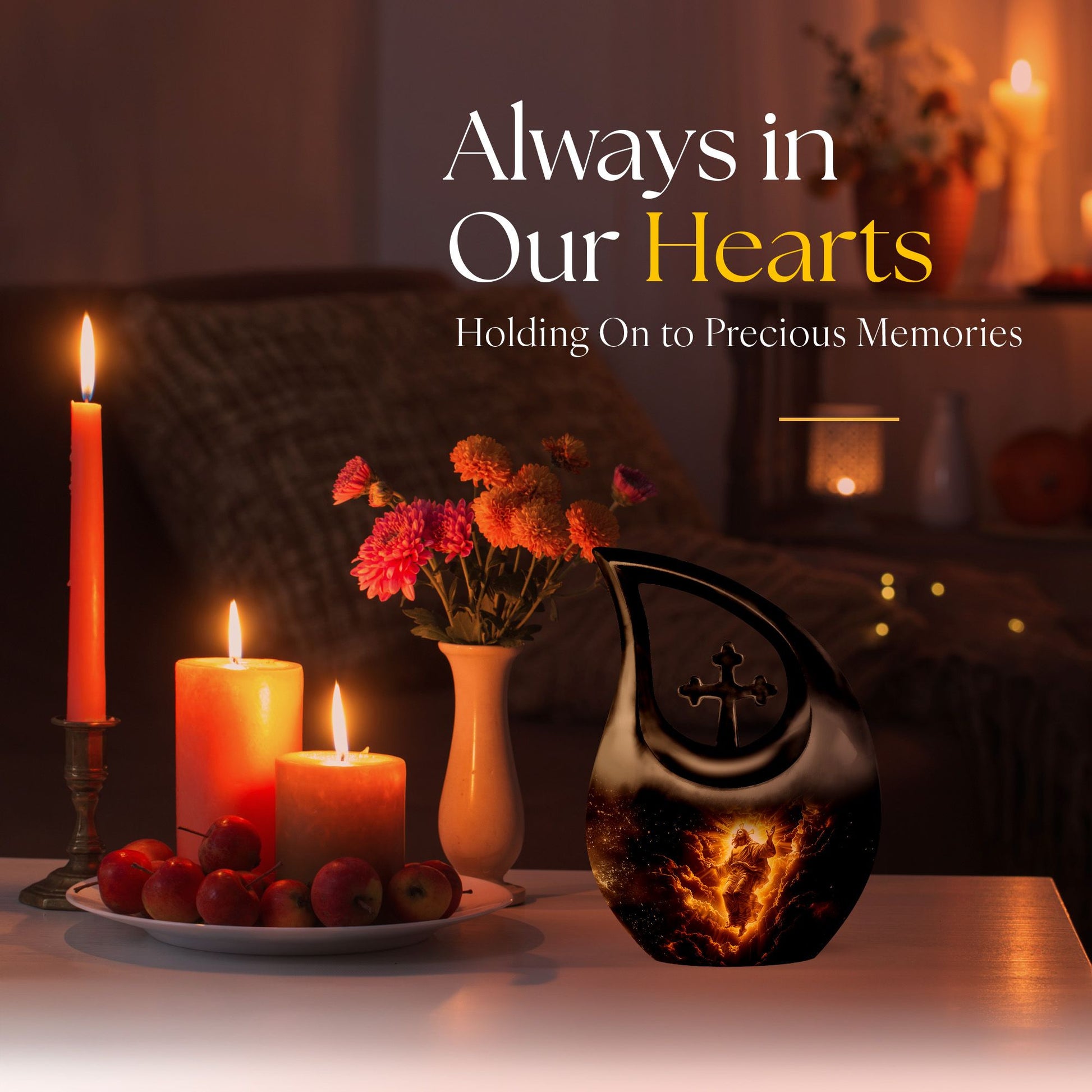 Affordable 10-inch Cross Drop Memorial Urn 