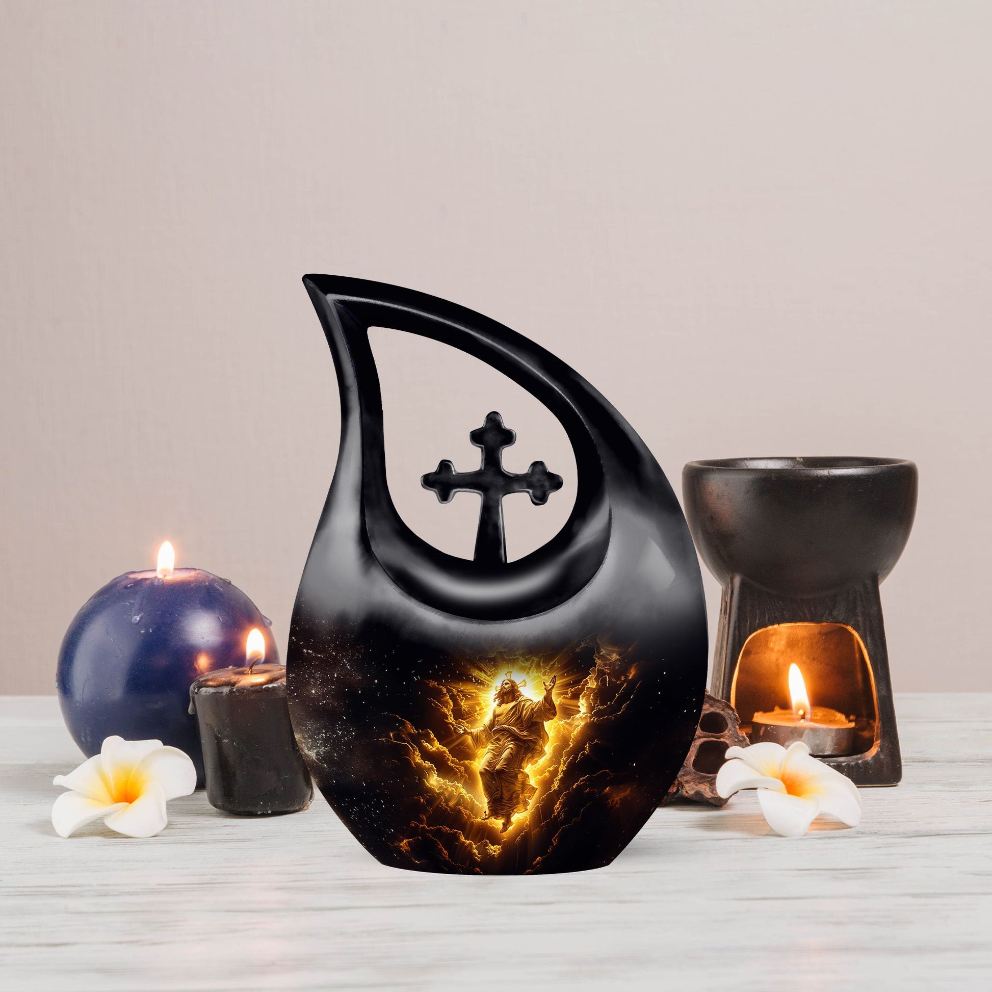 Affordable 10-inch Cross Drop Memorial Urn 