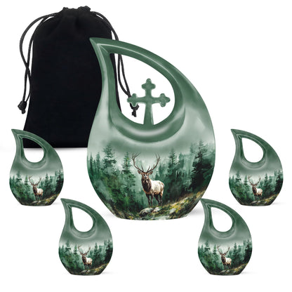 Personalized Deer Keepsake Urn for Human Ashes - 10-inch, 200 cu in - Yatskia