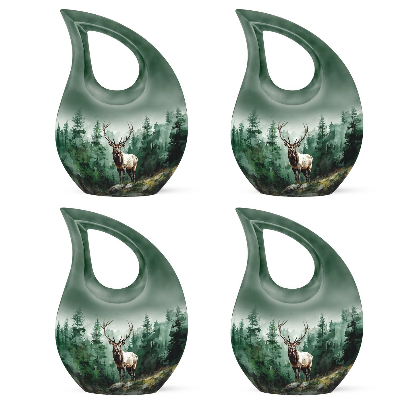 10-inch Deer themed Cross Drop large urn