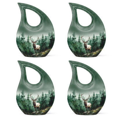 10-inch Deer themed Cross Drop large urn